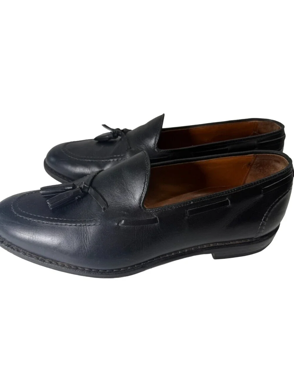 Allen Edmonds Acheson Black Leather Tassel Loafers Slip-On Dress Shoes Mens 10D